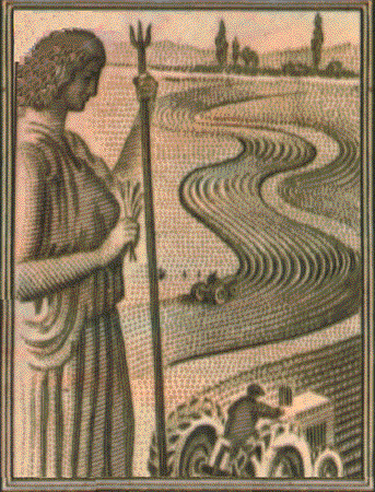 demeter greek goddess. A Greek stamp showing Demeter.
